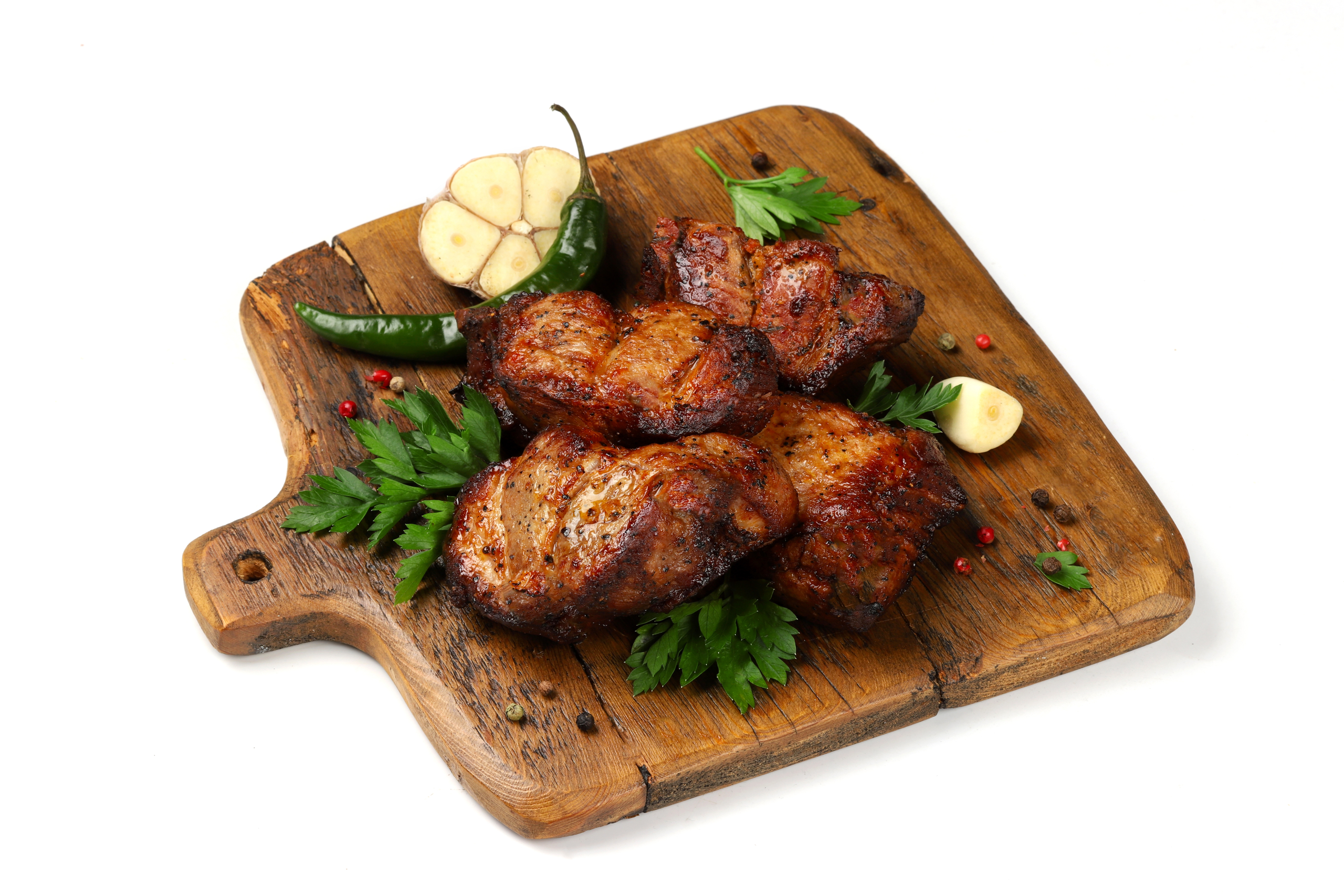 Шашлик зі свинячої шиї з часником