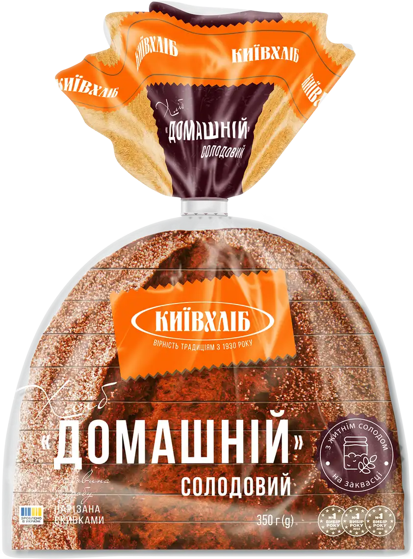 Хліб солодовий “Домашній” ТМ “Київ Хліб”, 350 г