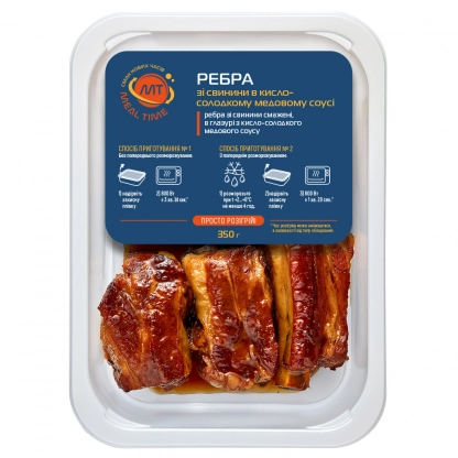 Ребра зі свинини в кисло-солодкому медовому соусі ТМ “Meal Time”, 350 г