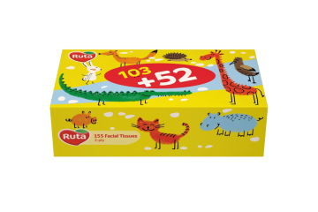 Серветки косметичні Kids ТМ “Рута”, 155 шт/уп